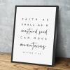 Home Decor Bedroom,Faith As Small As A Mustard Seed Matthew 17 20 Bible Verse Wall Art Baptism Gift Farmhouse Minimalist Scripture Printable Christian Office,8x12 Inch Framed Wall Art view 1
