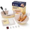 Clearance Final Stock - Lorzon Banneton Bread Proofing Basket Gift Set of 2 (10" Round & Oval Rattan) - Sourdough Bread Baking Supplies Making Tools with Bakers Couche & Sourdough Starter Kit view 1