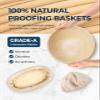Clearance Final Stock - Lorzon Banneton Bread Proofing Basket Gift Set of 2 (10" Round & Oval Rattan) - Sourdough Bread Baking Supplies Making Tools with Bakers Couche & Sourdough Starter Kit view 3