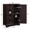 Yaheetech Large Bathroom Floor Cabinet with 4 Drawers and Single Door Cabinet, Freestanding Storage Cabinet for Living Room Kitchen Hallway, Espresso view 3