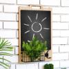 MAXHID Wall-Mounted Chalkboard Sign with Metal Basket and Hook,Decorative Family Message Board, Rustic Wall Decor for Entryway,Kitchen,Cafe, Store view 3