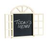 MAXHID Wall-Mounted Decorative Chalkboard with Window Design,Erasable Chalk Message Board,for Kitchen Living Dining Room Entryway Decor (Color : Beige) view 1