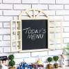 MAXHID Wall-Mounted Decorative Chalkboard with Window Design,Erasable Chalk Message Board,for Kitchen Living Dining Room Entryway Decor (Color : Beige) view 2
