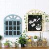 MAXHID Wall-Mounted Decorative Chalkboard with Window Design,Erasable Chalk Message Board,for Kitchen Living Dining Room Entryway Decor (Color : Beige) view 3