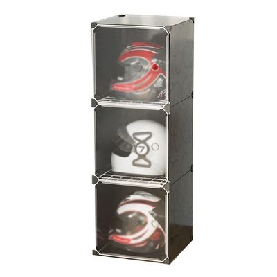 Helmet Display Case Motorcycle Helmet Storage Cabinet, Acrylic Box Square Case Protected Cabinet Protection Storage Cover CollectionsFor Clothing, Bags, Books ( Color : Black , Size : 36.5x36.5x108cm