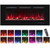 36" Electric Fireplaces Inserts, Recessed & Wall-Mounted Fireplace Heater with Thermostat, Multicolor Flames,Timer, Log & Crystal, 750/1500W view 1