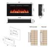 36" Electric Fireplaces Inserts, Recessed & Wall-Mounted Fireplace Heater with Thermostat, Multicolor Flames,Timer, Log & Crystal, 750/1500W view 2