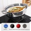 15/17 inch Oval Turkey Roasting Pan High Dome Chicken Roaster Pot Stainless Steel Fish Steamer with Rack and Lid for Roasting Vegetables Prime Rib Poultry (Extra deep) view 4