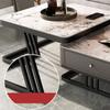 CraftThink Coffee Table, Glass Slate Square Top with Sturdy Steel Frame Side Table Cocktail Table with Drawer for Living Room Office- Brown & Black, 31.5"L x 31.5"W x 16.5"H + 23.5"L x 23.5"W x 14"H view 3