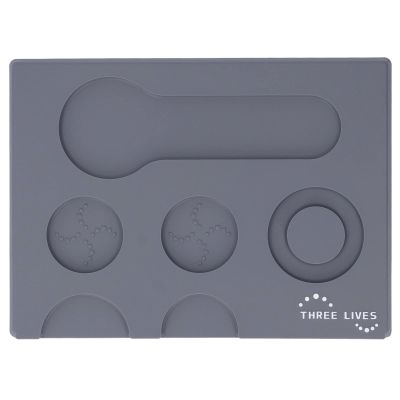 8.7x11.8in Coffee Tampers Mat, Portable PVC Polished Back Coffee Tamping Pad, Prevent Skid Tamper Station Mat for Bar, Cafe, Home, Compact Countertop Accessories(Gray)