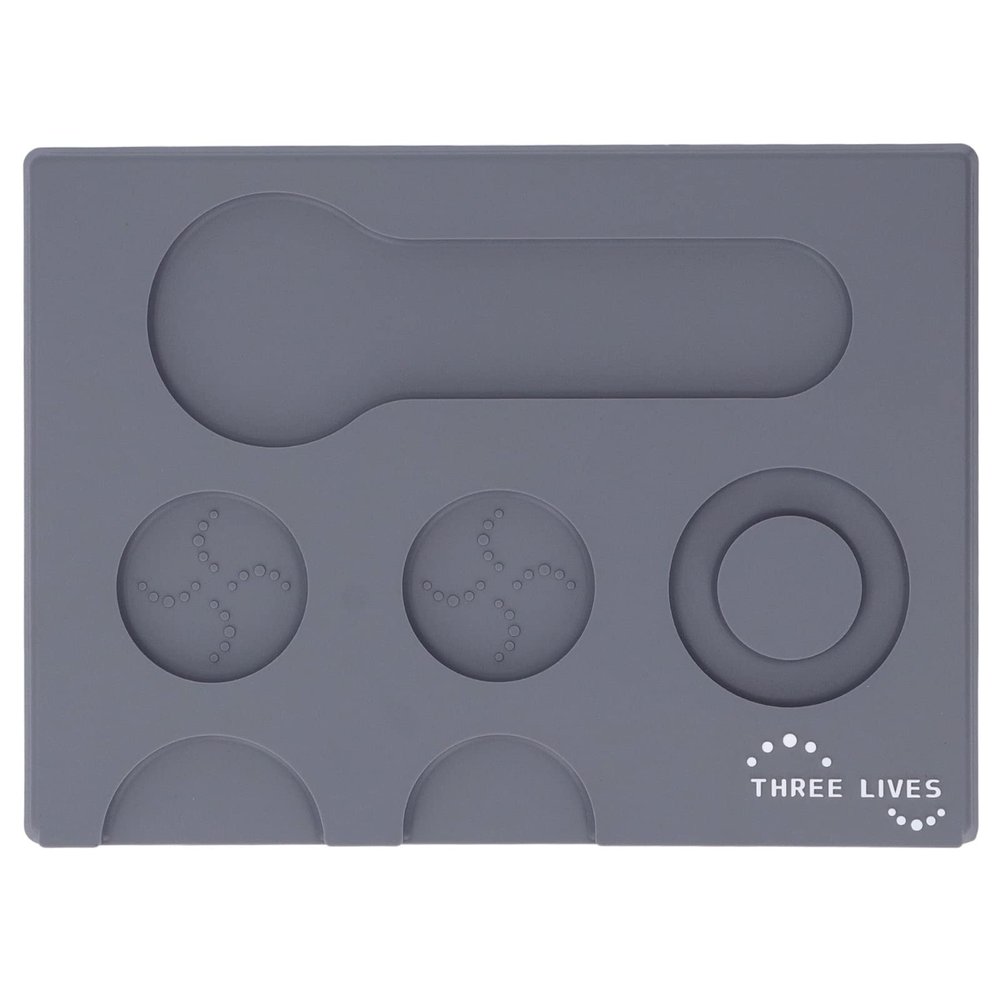 8.7x11.8in Coffee Tampers Mat, Portable PVC Polished Back Coffee Tamping Pad, Prevent Skid Tamper Station Mat for Bar, Cafe, Home, Compact Countertop Accessories(Gray)