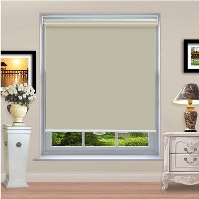 100% Blackout Roller Window Shades- Cordless Room Darkening Blinds, Door Shade with Thermal Insulated Bedroom Shades UV Rays Blocking, 68 "W x 78" H Beige, Safety for Home