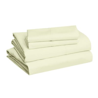 Favor Homes Ivory Bedding Luxury 4 Piece King Sheet Set 1 Flat, Sheet 21 Inch Deep Pocket Fitted Sheet & 2 Pillowcases
