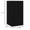 CUMYZO Wall Cabinet Black 11.8"x11.8"x31.5" Solid Wood Pine 7.35kg/16.17ib Wall Shelves & Ledges view 2