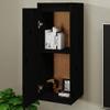 CUMYZO Wall Cabinet Black 11.8"x11.8"x31.5" Solid Wood Pine 7.35kg/16.17ib Wall Shelves & Ledges view 4