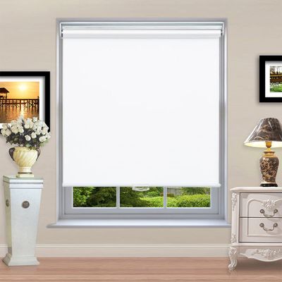 100% Blackout Roller Window Shades- Cordless Room Darkening Blinds, Door Shade with Thermal Insulated Bedroom Shades UV Rays Blocking, 36 "W x 42" H White, Safety for Home