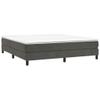 CUMYZO Box Spring Bed with Mattress Dark Gray 76"x79.9" King Velvet 65.3kg/143.66ib Beds & Bed Frames view 3