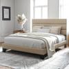 Allewie Full Size Platform Bed Frame with Fabric Upholstered Headboard and Wooden Slats Support, Fully Upholstered Mattress Foundation/No Box Spring Needed/Easy Assembly, Beige view 3