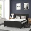 BizChair Full Size Tufted Upholstered Platform Bed in Black Fabric with 10 Inch CertiPUR-US Certified Pocket Spring Mattress view 1