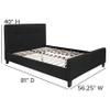 BizChair Full Size Tufted Upholstered Platform Bed in Black Fabric with 10 Inch CertiPUR-US Certified Pocket Spring Mattress view 2