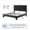 Allewie Full Size Platform Bed Frame with Velvet Upholstered Headboard and Wooden Slats Support, Fully Upholstered Mattress Foundation/No Box Spring Needed/Easy Assembly, Black view 2
