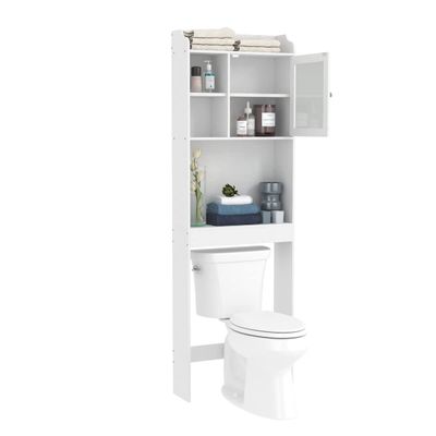 Acofuns 59X18.8X179 Bath Cabinet Toilet Bathroom Space Saver Storage Cabinet White
