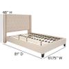 BizChair Full Size Tufted Upholstered Platform Bed in Beige Fabric with 10 Inch CertiPUR-US Certified Pocket Spring Mattress view 4