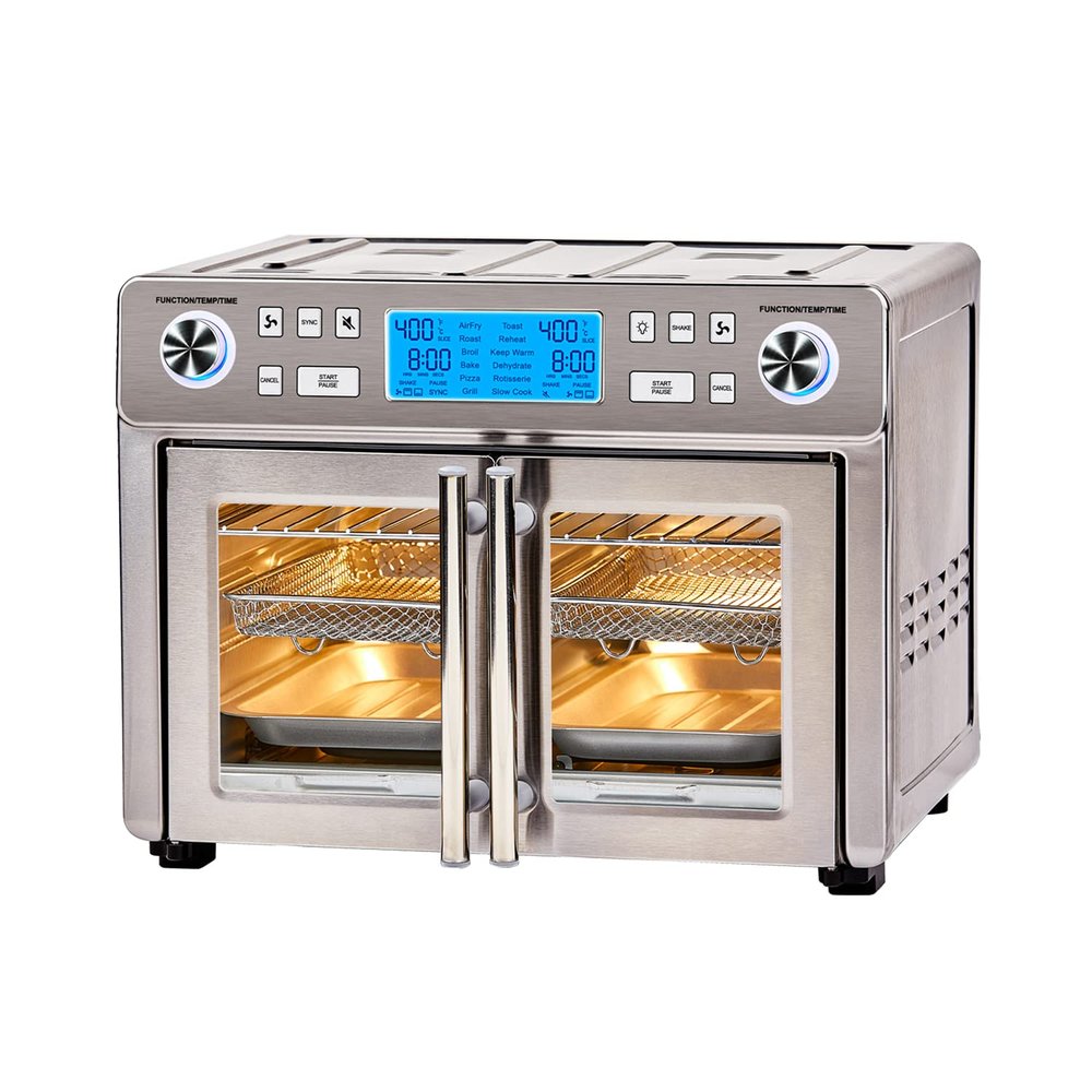 Emeril Lagasse Dual Zone 360 Air Fryer Oven Combo with French Door, 25 QT Extra Large, Cook Two Foods in Different Ways, Up to 60% Faster from Frozen to Finish