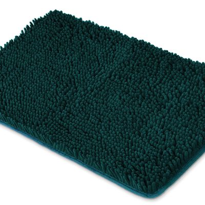 Yeaban Dark Teal Bathroom Rugs Thick Chenille Bath Mats | Absorbent and Washable Bath Rug Non-Slip, Plush and Soft Rugs for Bathroom Floor, Shower, Sink - 26" x 44"