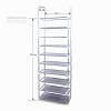 BILEK Portable Shoe Storage Cabinet 9 Lattices Free Standing Shoe Shelves Organizer with Non-Woven Fabric Cover, Hidden Shoe Rack for Closet Hallway Bedroom Entryway,Purple view 4