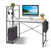 120 X 60 X 120cm Gaming Desk, Corner Computer Desk Writing Table for Home Office Modern Student Study Desk with Non-Woven Bag USB Power Port with Plant Shelf view 1