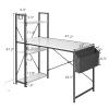 120 X 60 X 120cm Gaming Desk, Corner Computer Desk Writing Table for Home Office Modern Student Study Desk with Non-Woven Bag USB Power Port with Plant Shelf view 3