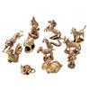 Bring Luck and Charm to Your Home or Office with This Set of 12 Thai Zodiac Mini Statues (12 Collectible Figurines), Durable Brass, Gold Finish, Feng Shui Decor for Any Occasion. view 1