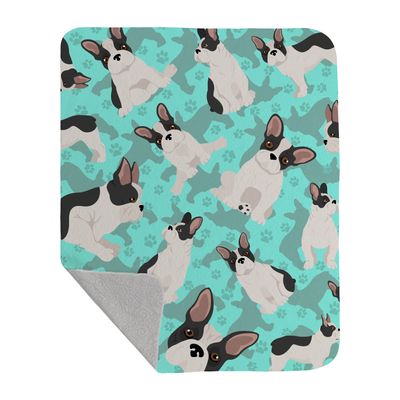 Caroline's Treasures MLM1003LQB Black and White French Bulldog Quilted Blanket 50x60 Artwork Pattern Quilted Throw Blanket for Bed, Couch, Sofa, Soft and Lightweight