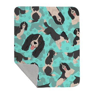 Caroline's Treasures MLM1041LQB Black and White English Springer Spaniel Quilted Blanket 50x60 Artwork Pattern Quilted Throw Blanket for Bed, Couch, Sofa, Soft and Lightweight