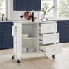 HomeStock Stainless Steel Kitchen Island with Drawers & Cabinet - Portable Cart view 3
