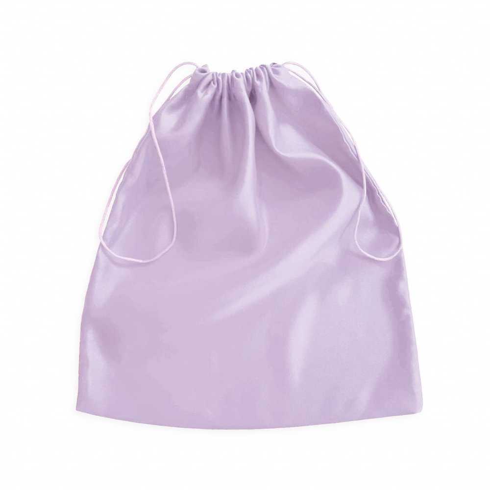 Lilac Satin Dust Bag - Extra Small to Extra Large - Silk peau de soie dust bag made in USA Light Purple (XXS Landscape - 10x7")