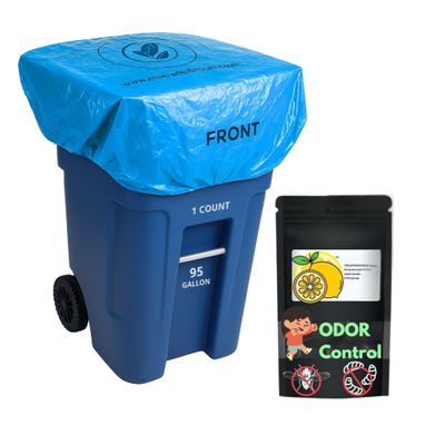 trash smell buster | Odor Eliminating Trash Can Cover for 95 Gallon Outdoor Bins | Lemon Scented with Elastic Band | Eliminates Trash Odor Naturally | 1 Durable Cover