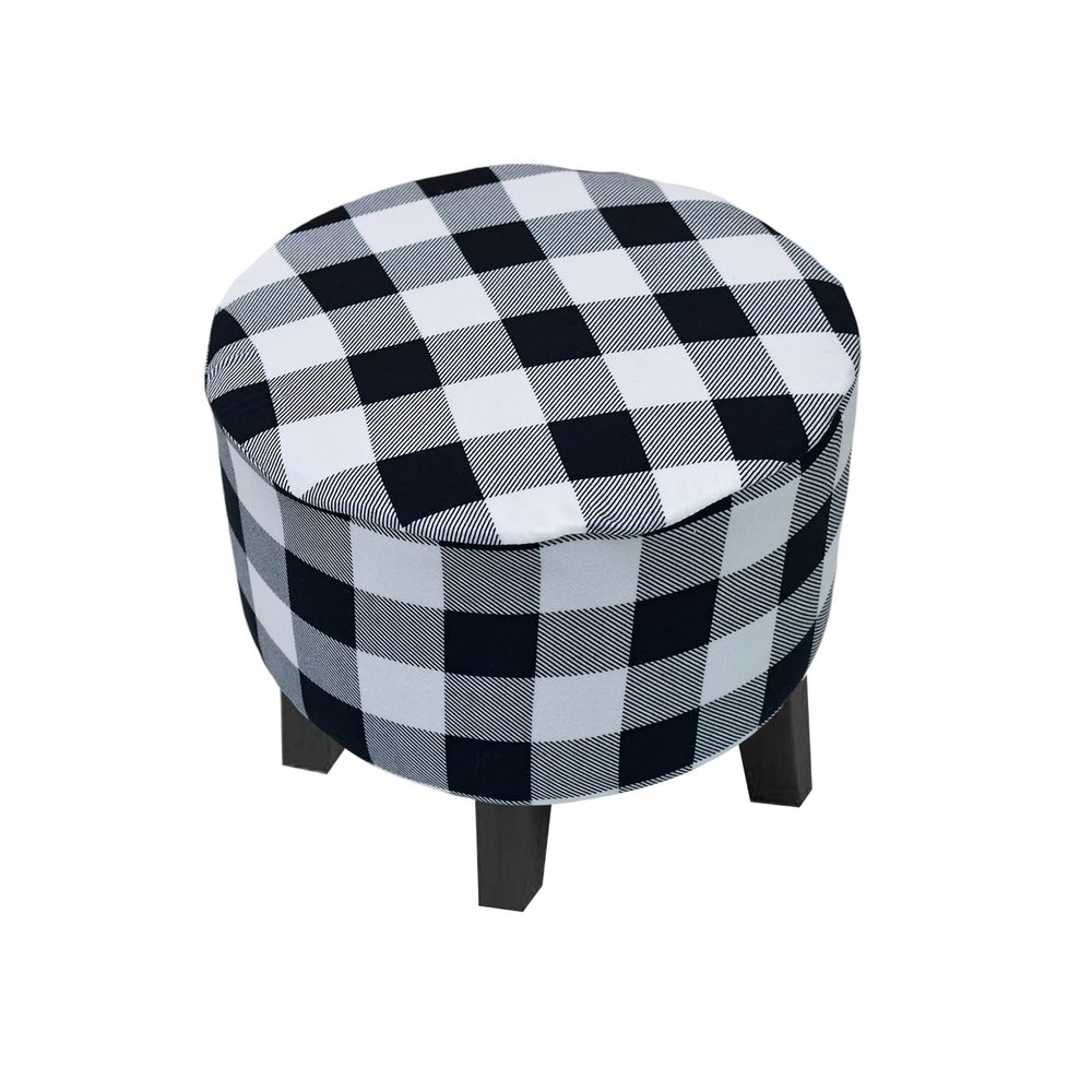 CRFATOP Printed Round Ottoman Covers Slipcover Stretch Footstool Protector Covers Soft Footrest Ottoman Seating Ottoman Throw Cover with Elastic Bottom for Living Room Indoor Outdoor,XL,05