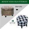 CRFATOP Printed Round Ottoman Covers Slipcover Stretch Footstool Protector Covers Soft Footrest Ottoman Seating Ottoman Throw Cover with Elastic Bottom for Living Room Indoor Outdoor,XL,05 view 4