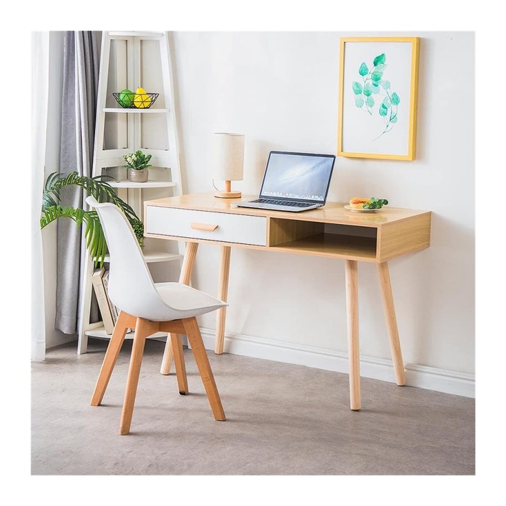 SUNESA PC Desk Nordic Wood Desk Bookcase Combination Computer Desktop Desk Bedroom Home Student Writing Desk Office Desks