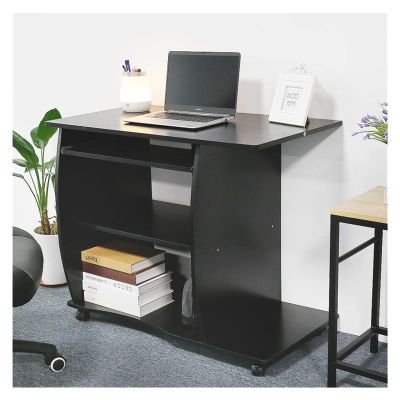 PC Desk Computer Desk Desktop Home Small Apartment Modern Simple Economical Space-Saving Furniture Desk Study Desk Office Desks (Color : Black)