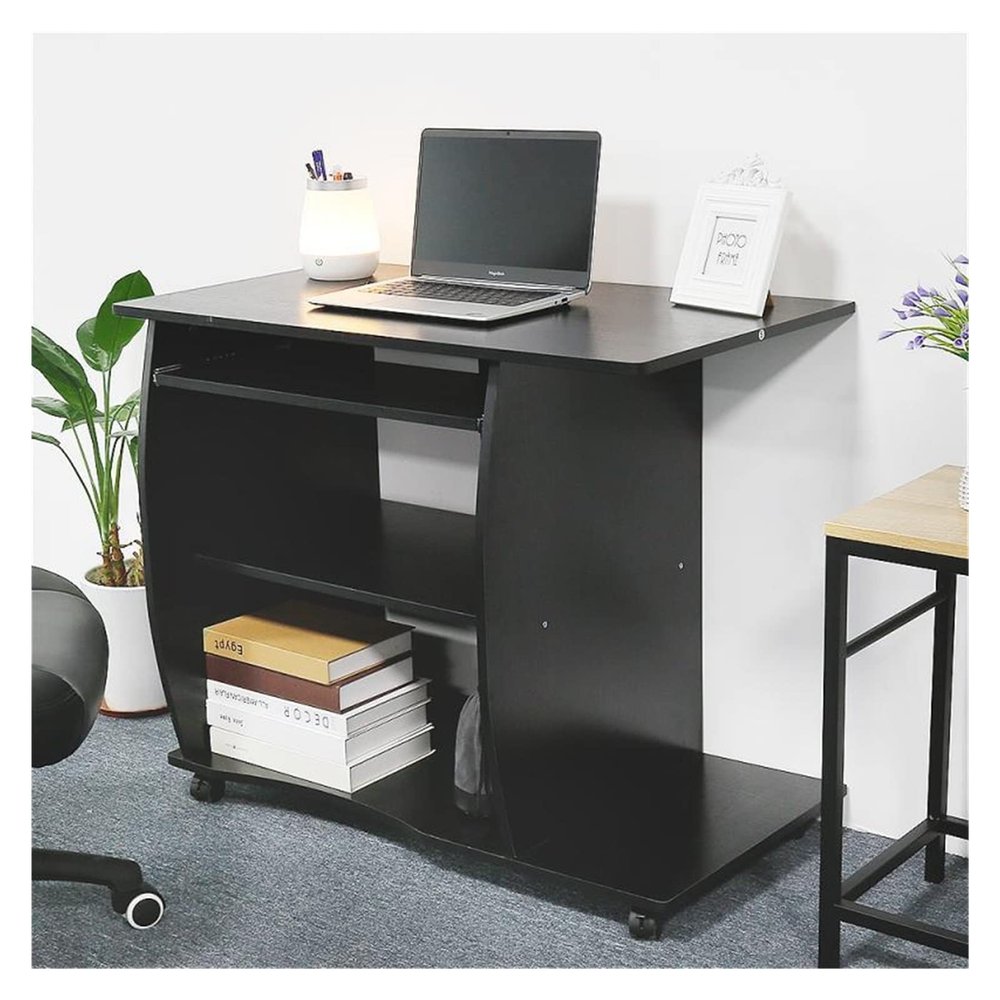 PC Desk Computer Desk Desktop Home Small Apartment Modern Simple Economical Space-Saving Furniture Desk Study Desk Office Desks (Color : Black)