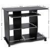 PC Desk Computer Desk Desktop Home Small Apartment Modern Simple Economical Space-Saving Furniture Desk Study Desk Office Desks (Color : Black) view 2