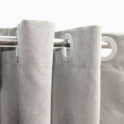 YISURE No Hook Stall Size Grey Shower Curtain Linen Style 60x76, Heavy Duty Cloth Shower Curtain for Bathroom No Hooks Needed, Machine Washable