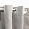 YISURE No Hook Stall Size Grey Shower Curtain Linen Style 60x76, Heavy Duty Cloth Shower Curtain for Bathroom No Hooks Needed, Machine Washable view 1