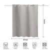 YISURE No Hook Stall Size Grey Shower Curtain Linen Style 60x76, Heavy Duty Cloth Shower Curtain for Bathroom No Hooks Needed, Machine Washable view 2