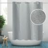 YISURE No Hook Stall Size Grey Shower Curtain Linen Style 60x76, Heavy Duty Cloth Shower Curtain for Bathroom No Hooks Needed, Machine Washable view 4