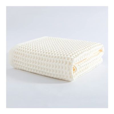 Artemisia Colors Solid Plaid Waffle Towels Set Combed Cotton Hands Face Bath Towel Simple Luxury Bathroom Clean Supplies (Color : Beige, Size : 2pcs34x74-1pc70x140)
