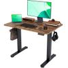 Claiks Electric Standing Desk, Adjustable Height Stand up Desk, 40x24 Inches Sit Stand Home Office Desk with Splice Board, Black Frame/Rustic Brown Top view 1